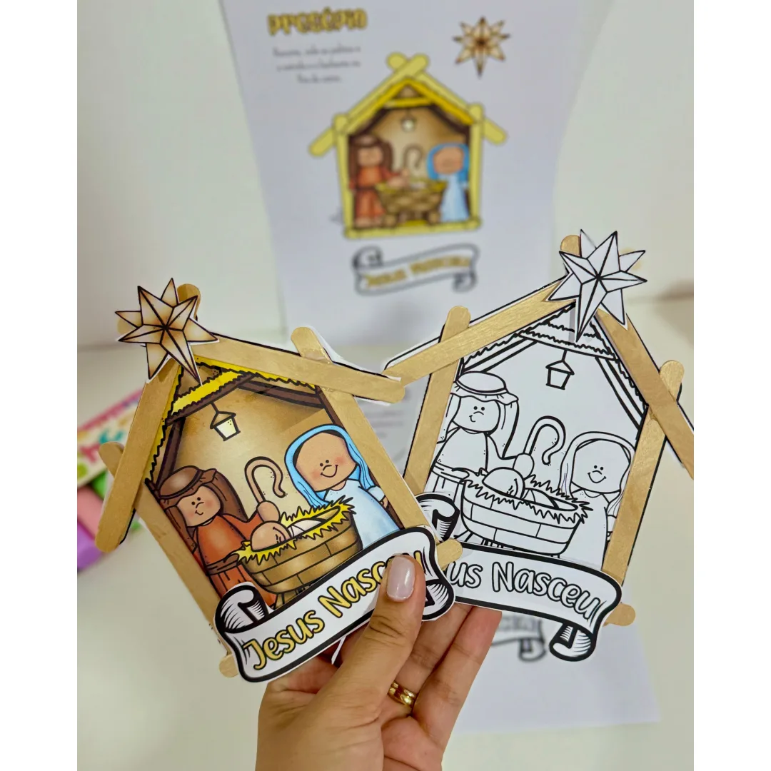Atividade Presépio de Palitos — Educação Infantil em PDF