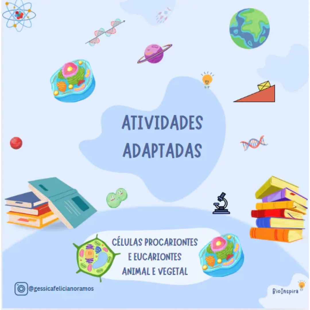 Atividades Adaptadas sobre Células: Procariontes e Eucariontes (Educação Especial e AEE) 🧫🔬