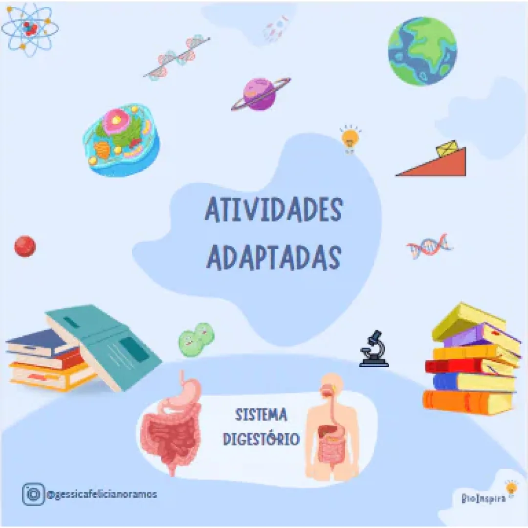 Atividades Adaptadas sobre o Sistema Digestório: Órgãos e Processo da Digestão