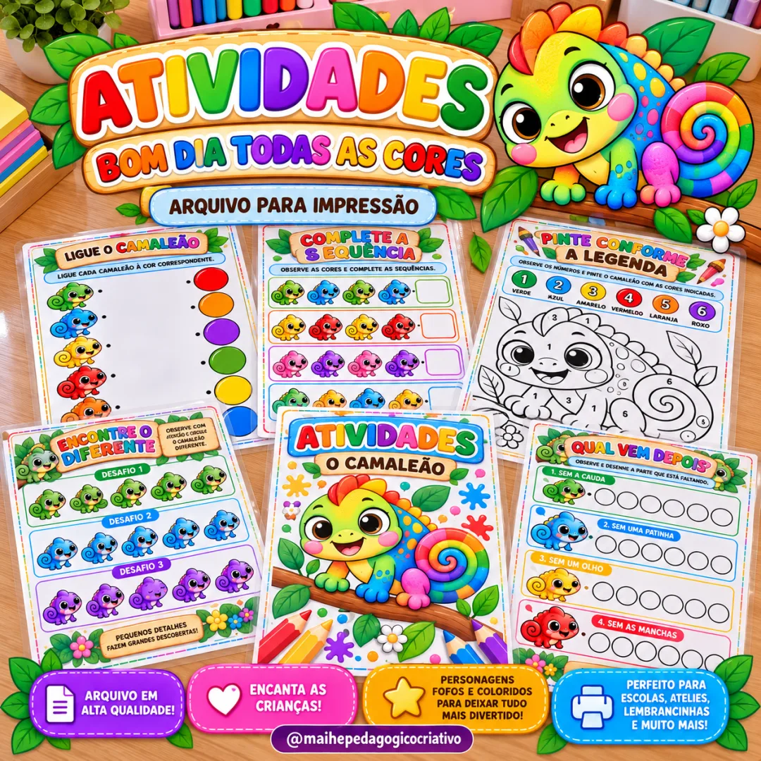 Atividades Bom Dia Todas as Cores - Educação Infantil - Arquivo Digital