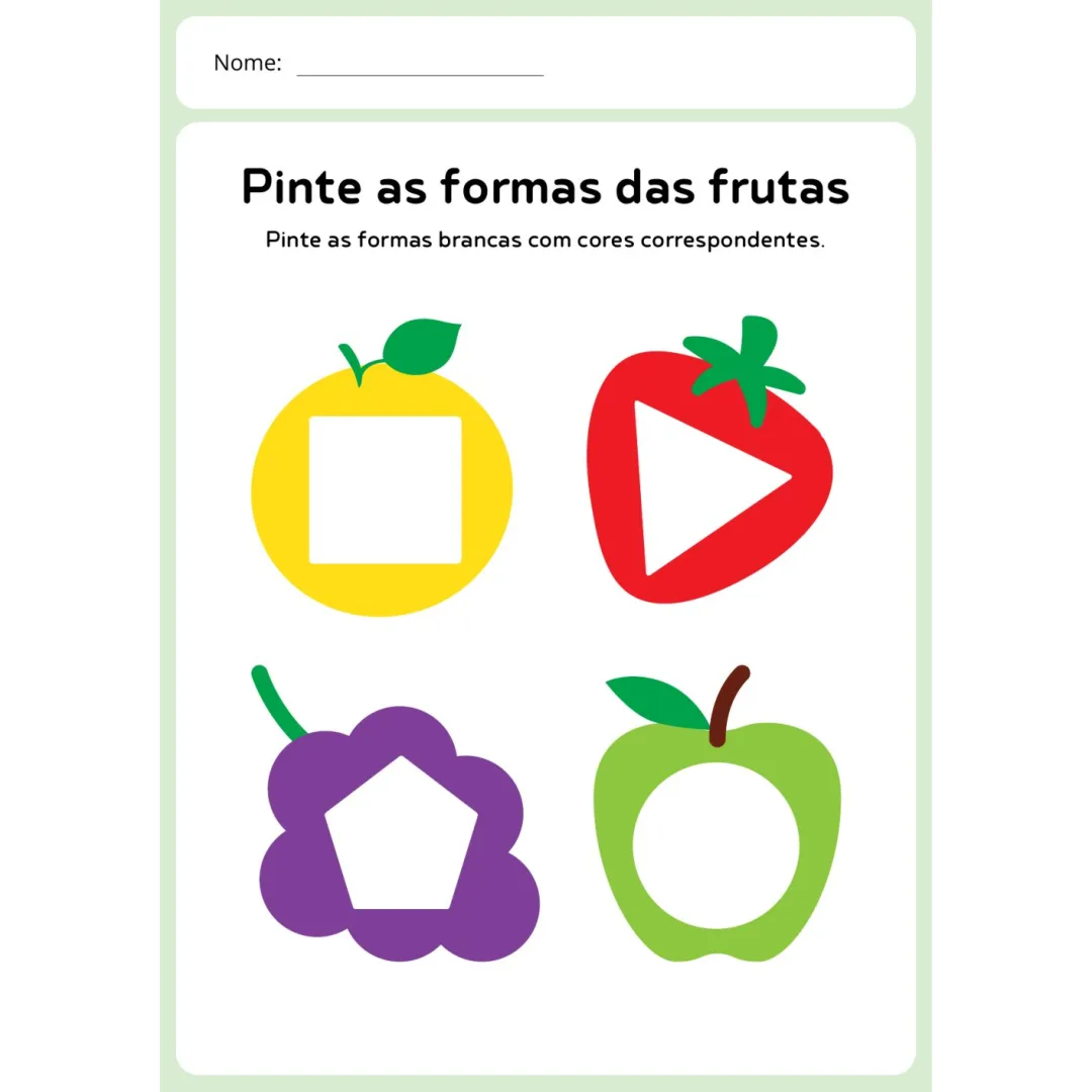 Atividades com Frutas — Pronto para Imprimir
