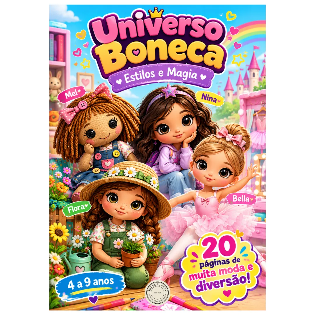 Universo Boneca: Estilos e Magia - Educação Infantil - PDF com 20 Páginas a Partir dos 5 Anos