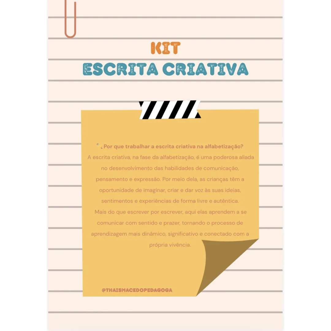 Atividades de Escrita Criativa - Alfabetização - PDF