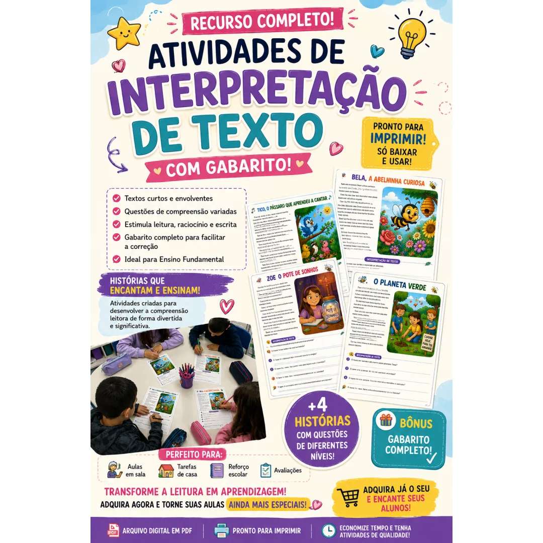 Atividades de Interpretação de Texto com Gabarito