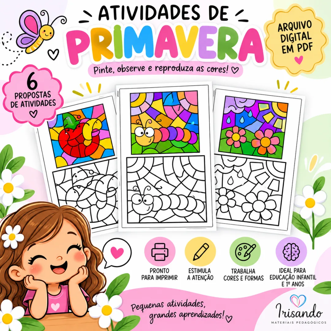 MOSAICO- Atividades de Primavera - 6 Propostas Coloridas - EDUCAÇÂO INFANTIL