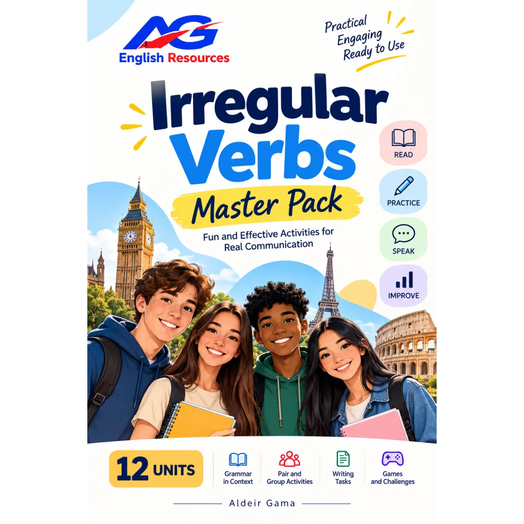 Atividades de Verbos Irregulares em Inglês 12 Unit - Ensino Fundamental - PDF - A1 - B2 Atividades Divestidas