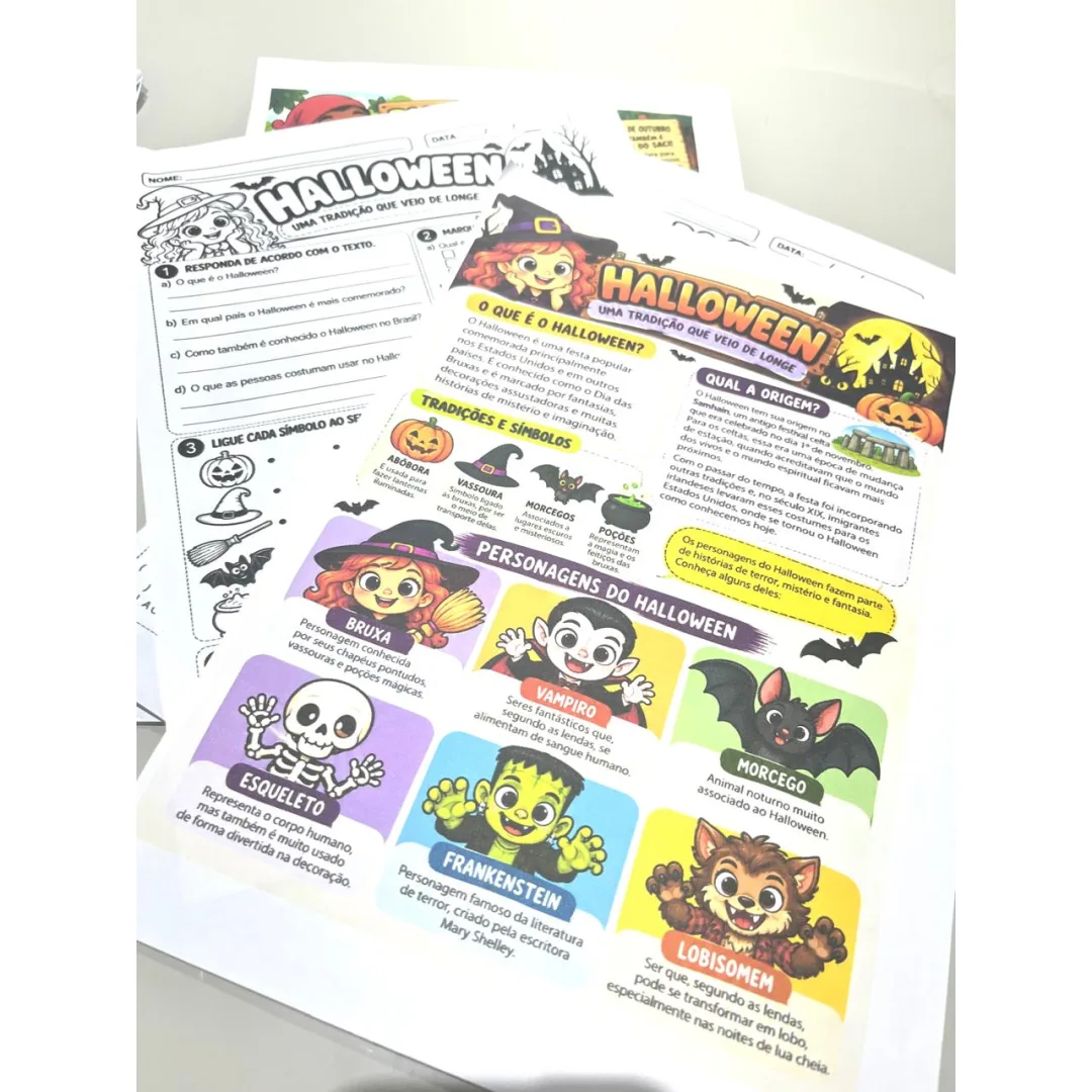 Atividades Halloween e Dia do Saci - 1º ao 5º ano - PDF