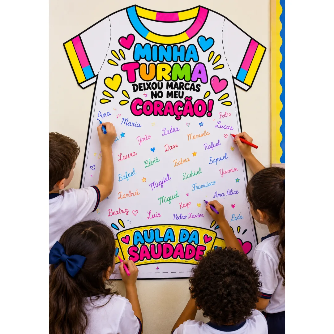 Aula da Saudade – Camiseta e Painel para Imprimir - PDF