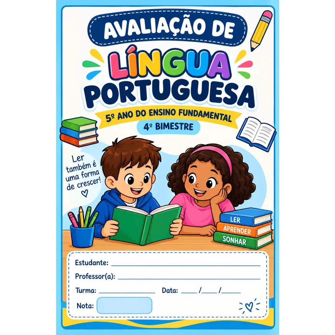 Avaliação de Língua Portuguesa 5º Ano – 4º Bimestre com Gabarito