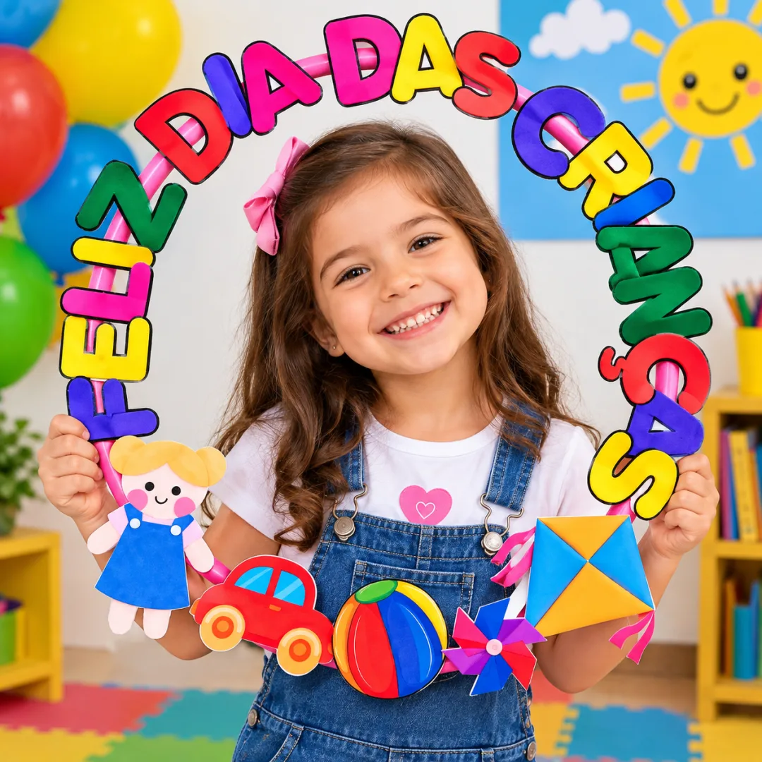 Bambolê para Fotos Dia das Crianças | Decoração Infantil para Escola e Festa PDF