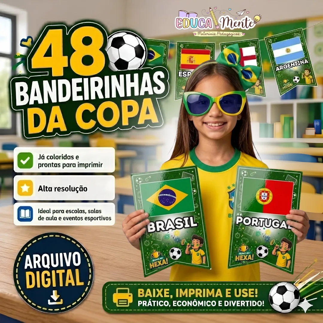 ⚽🏆BANDEIRINHAS COLORIDAS DA COPA 2026