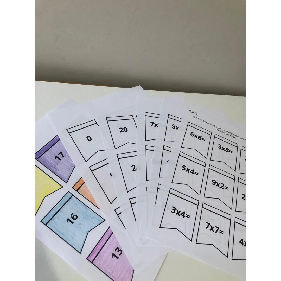 Bandeirinhas da Multiplicação — Pronto para Imprimir