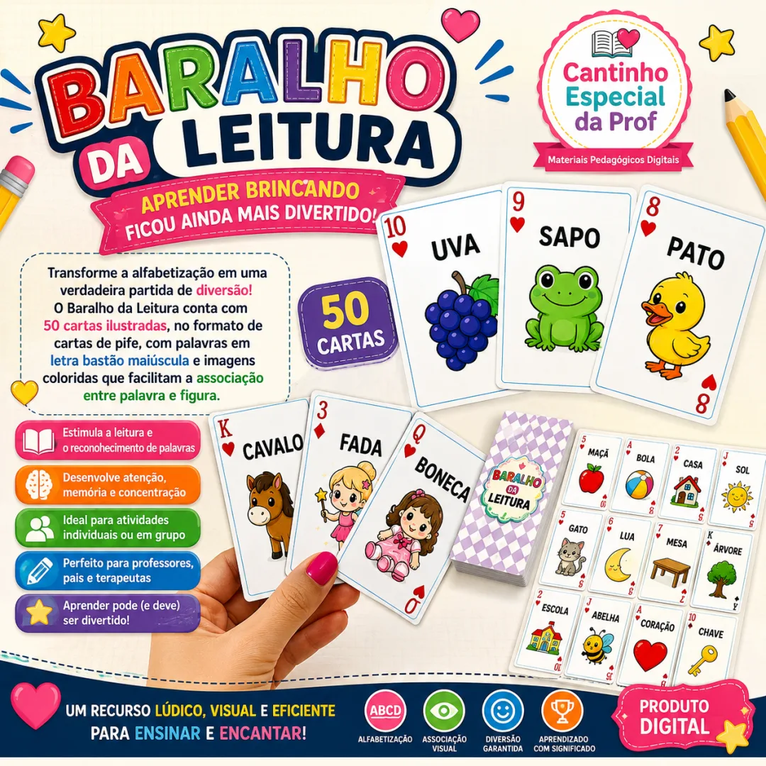 🃏 Baralho da Leitura — Aprender brincando ficou ainda mais divertido!🃏 
