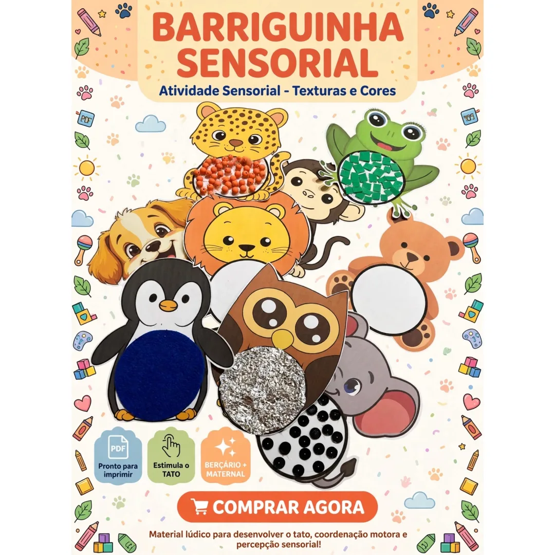 Barriguinha Sensorial em Pdf animais 