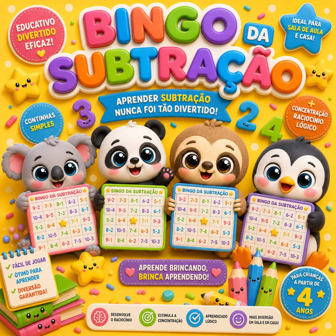 Bingo da Subtração – Arquivo Digital - Educação Infantil