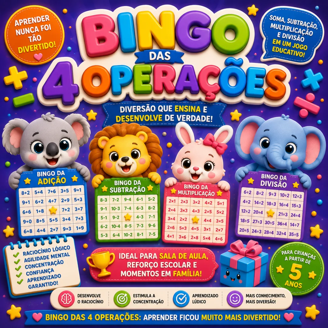 Bingo das 4 Operações – Arquivo Digital - Educação Infantil