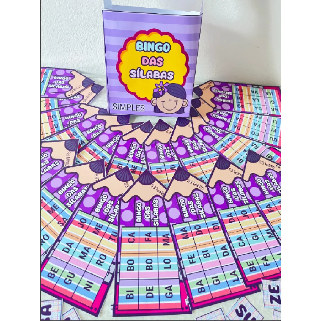 BINGO DAS SÍLABAS SIMPLES- LETRA BASTÃO