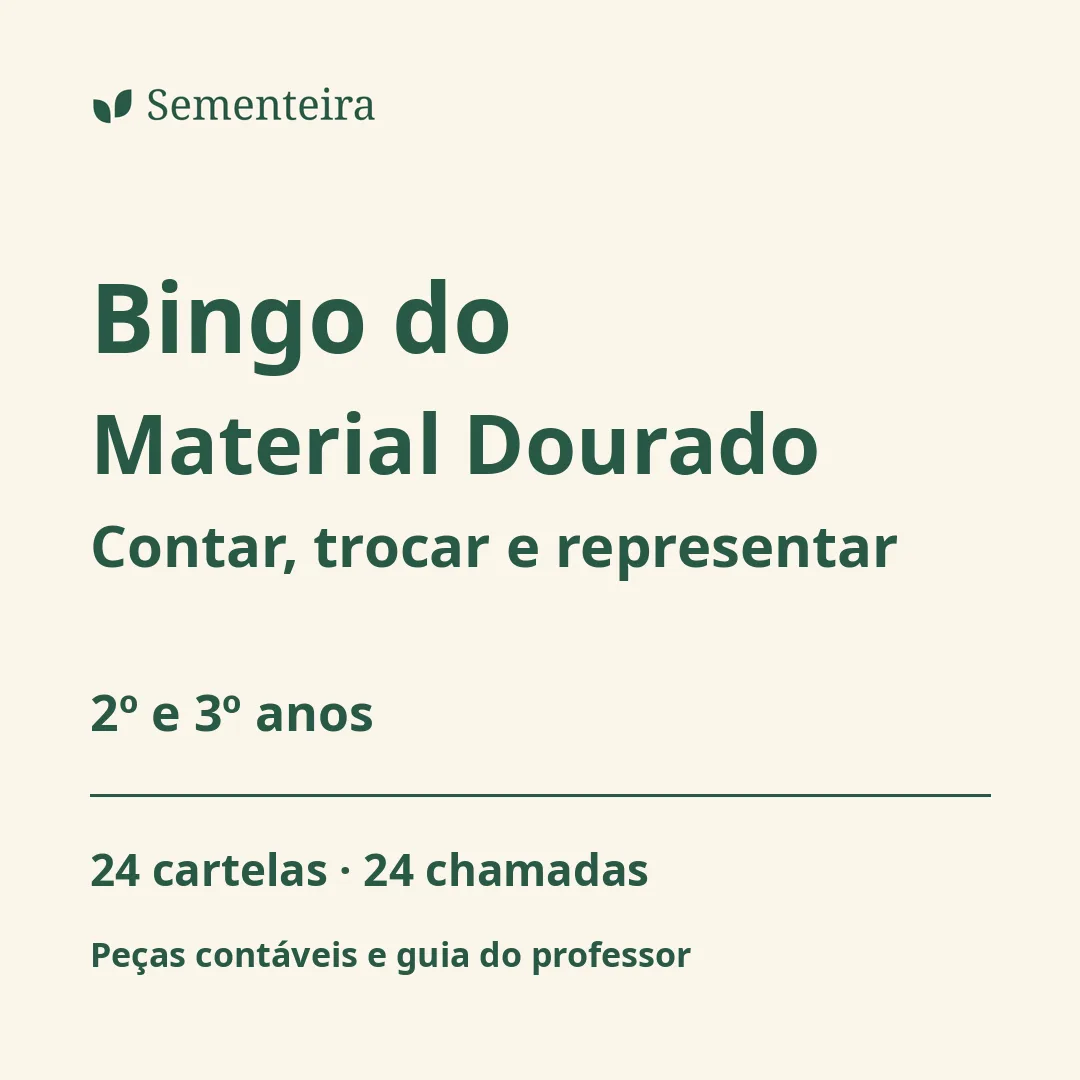 Bingo do Material Dourado: contar, trocar e representar