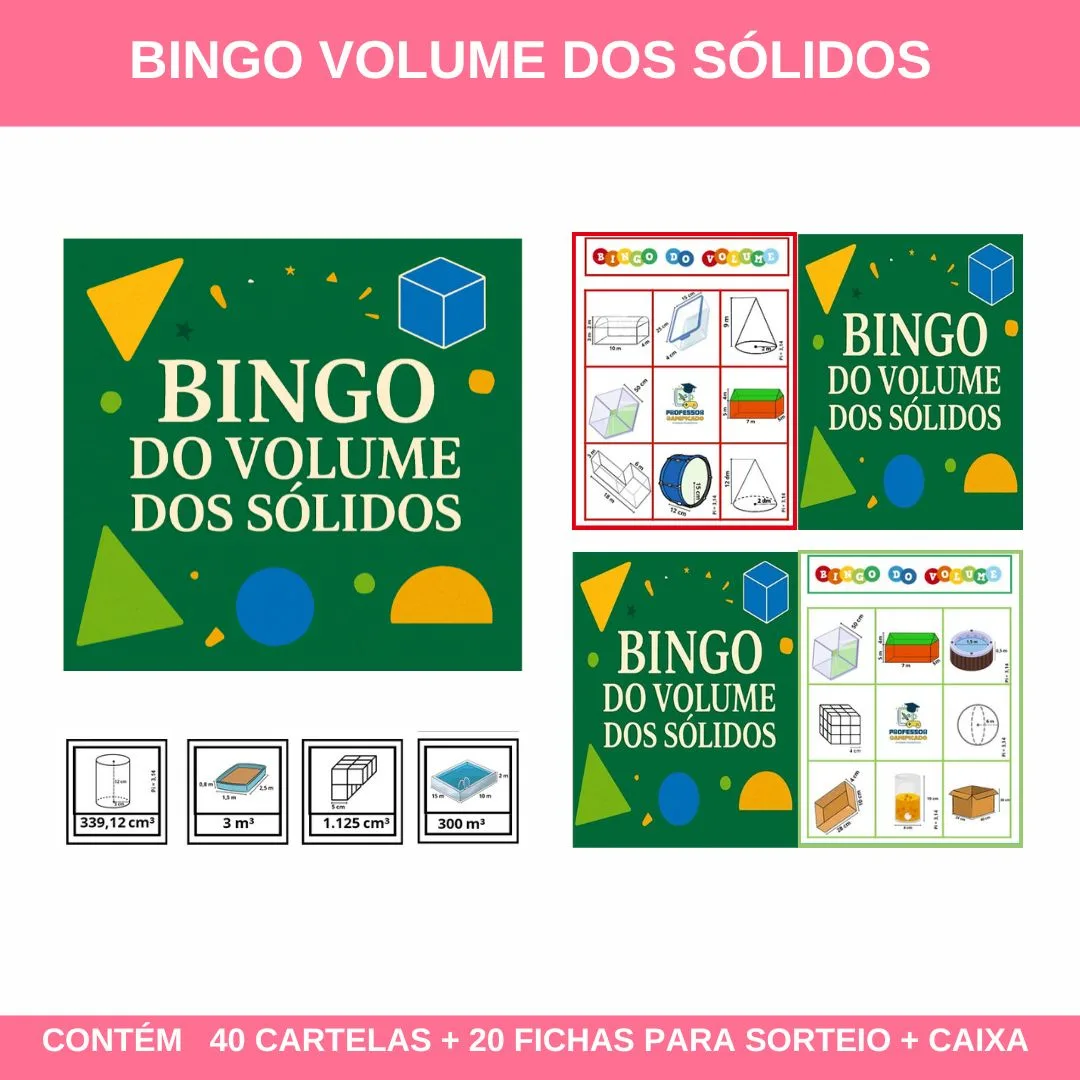BINGO DO VOLUME: SÓLIDOS GEOMÉTRICOS