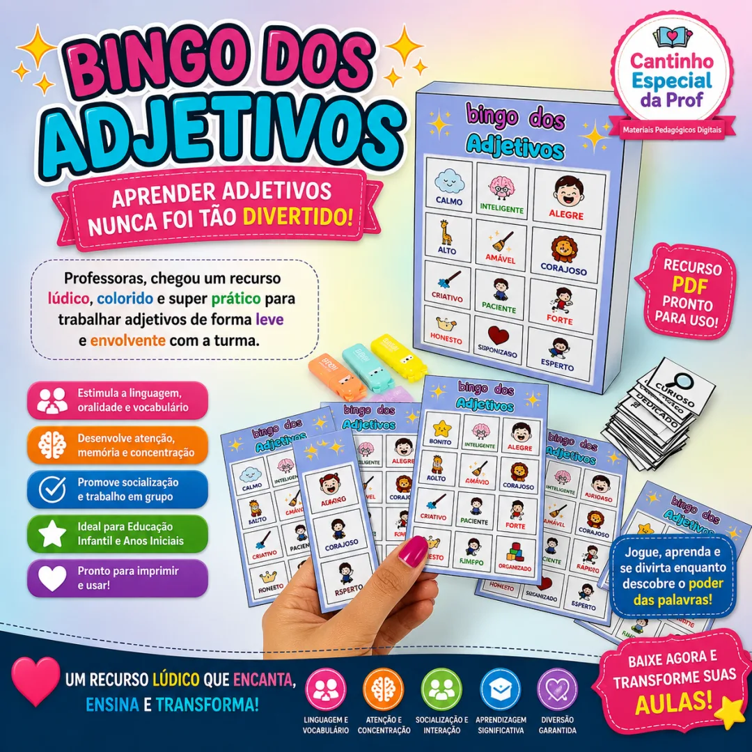 🌟 BINGO DOS ADJETIVOS 🌟