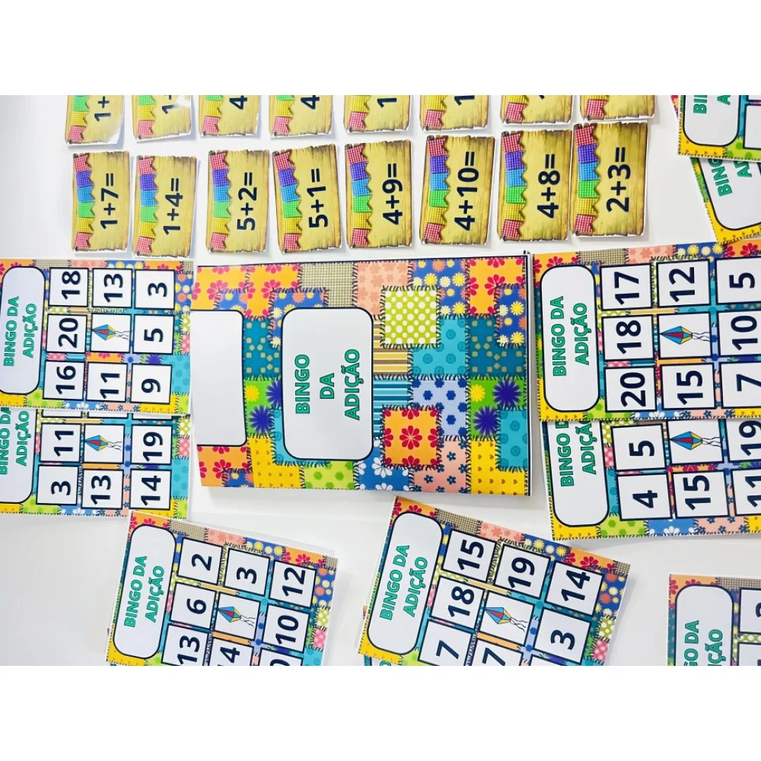 Bingo Junino da Adição — Pronto para Imprimir