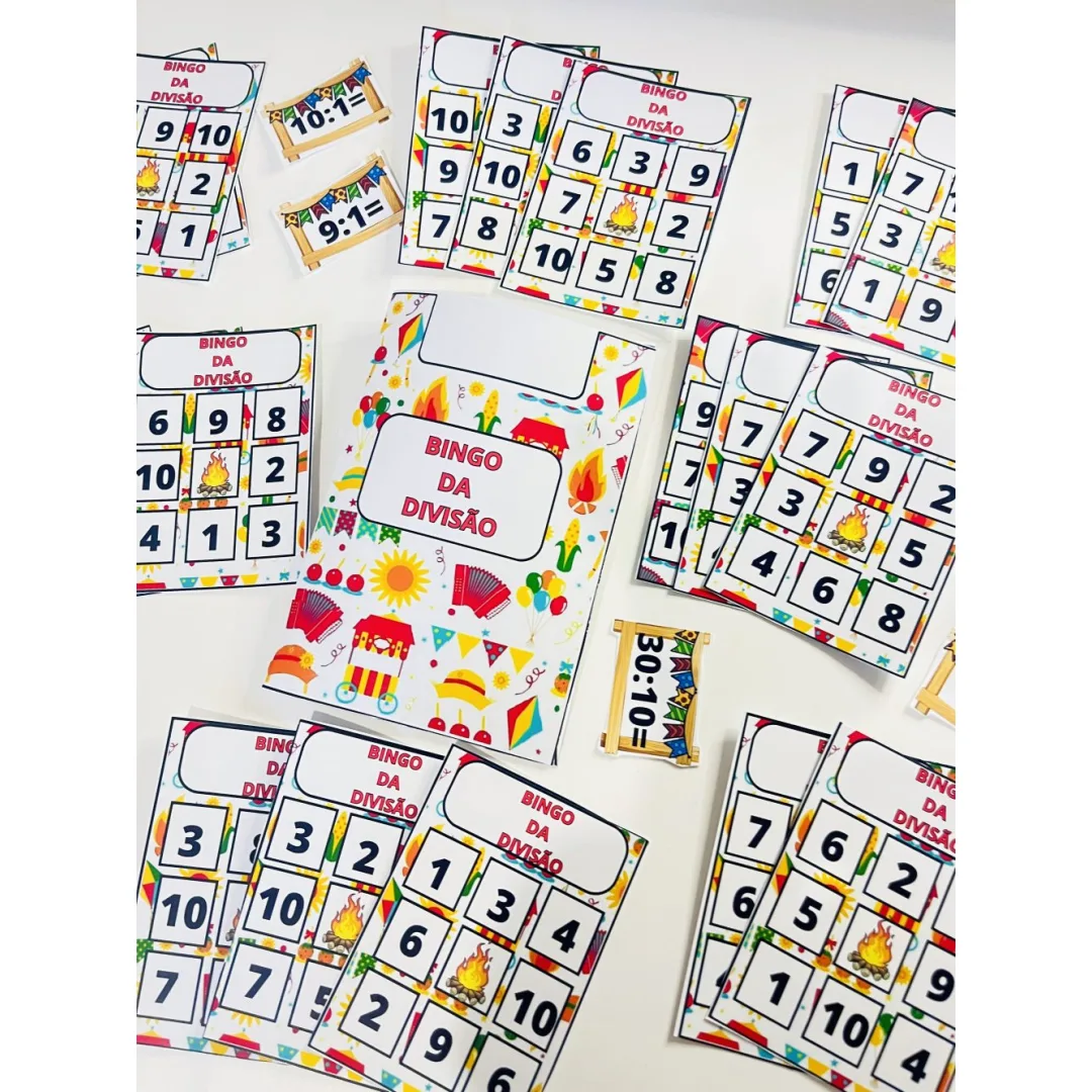 Bingo Junino da Divisão — Pronto para Imprimir