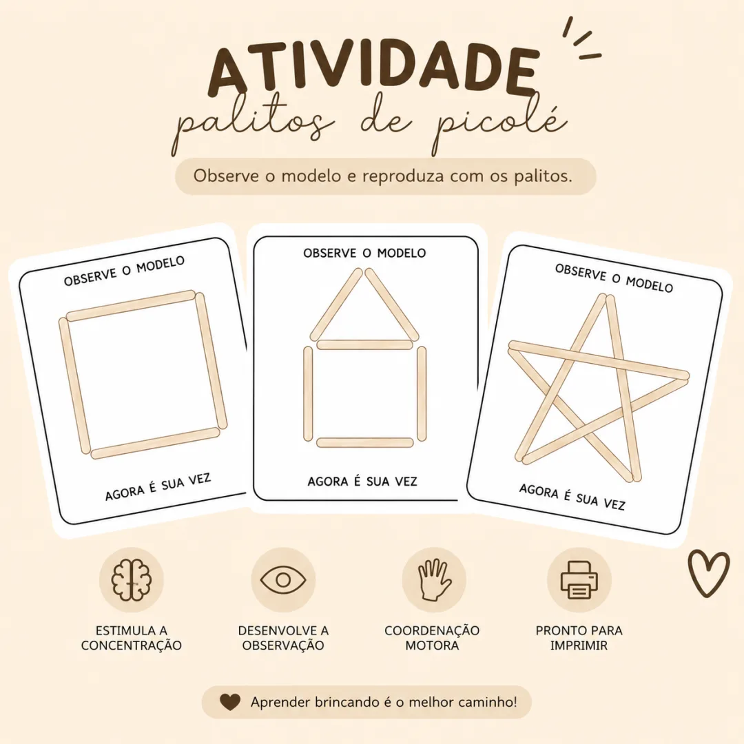 Brincando com palito de picolé 