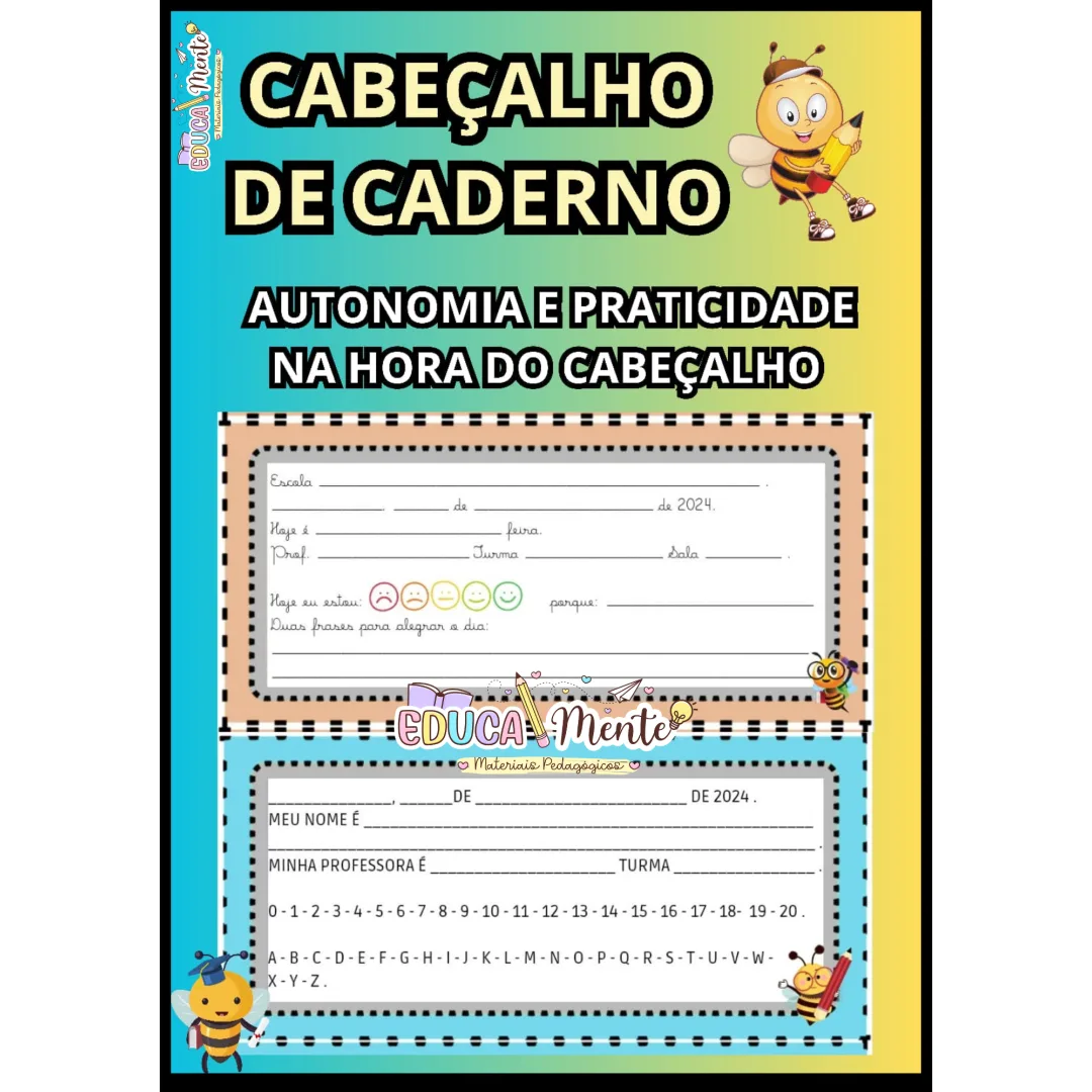 ⭐CABEÇALHO DE CADERNO⭐