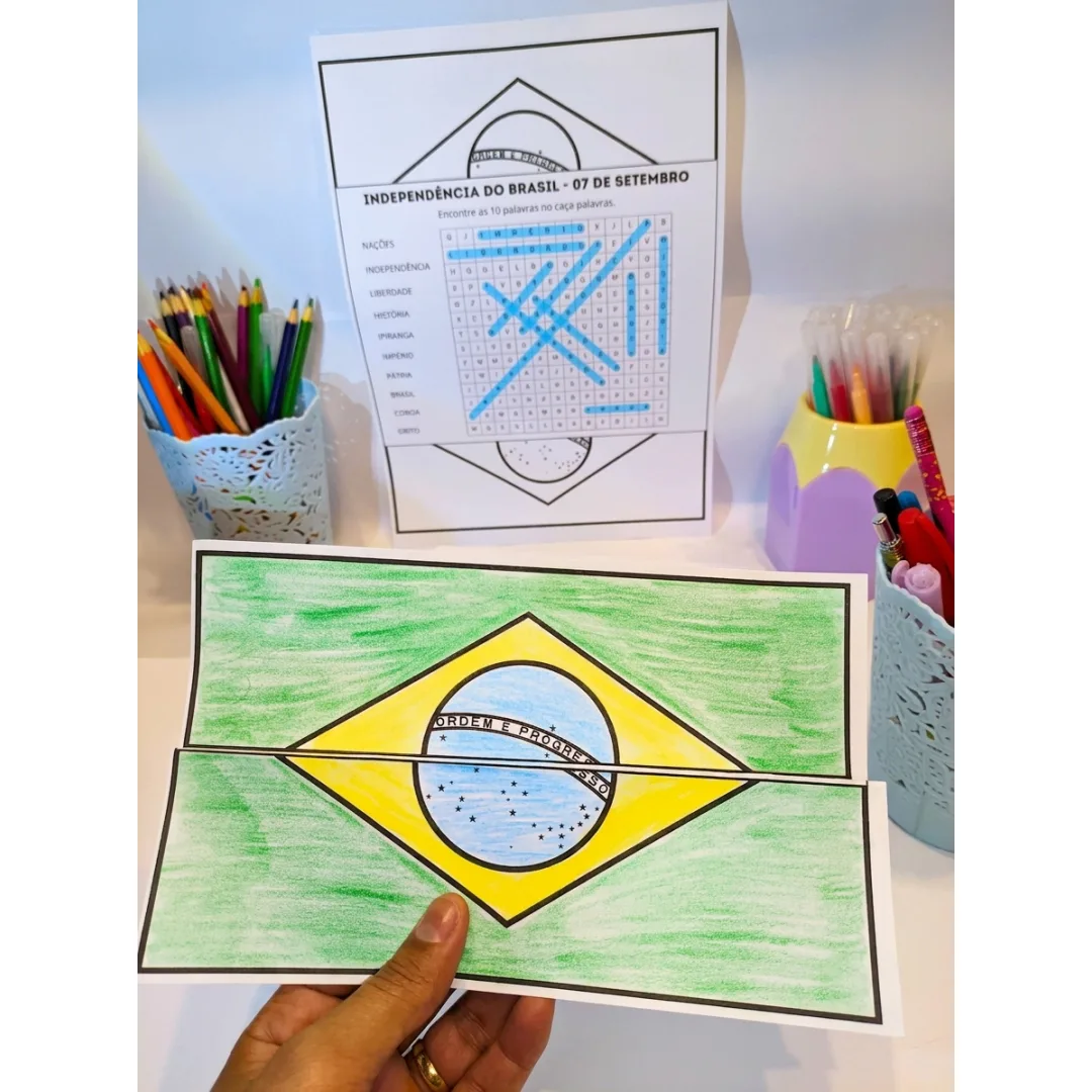 Caça-Palavras e Dobradura - Independência do Brasil