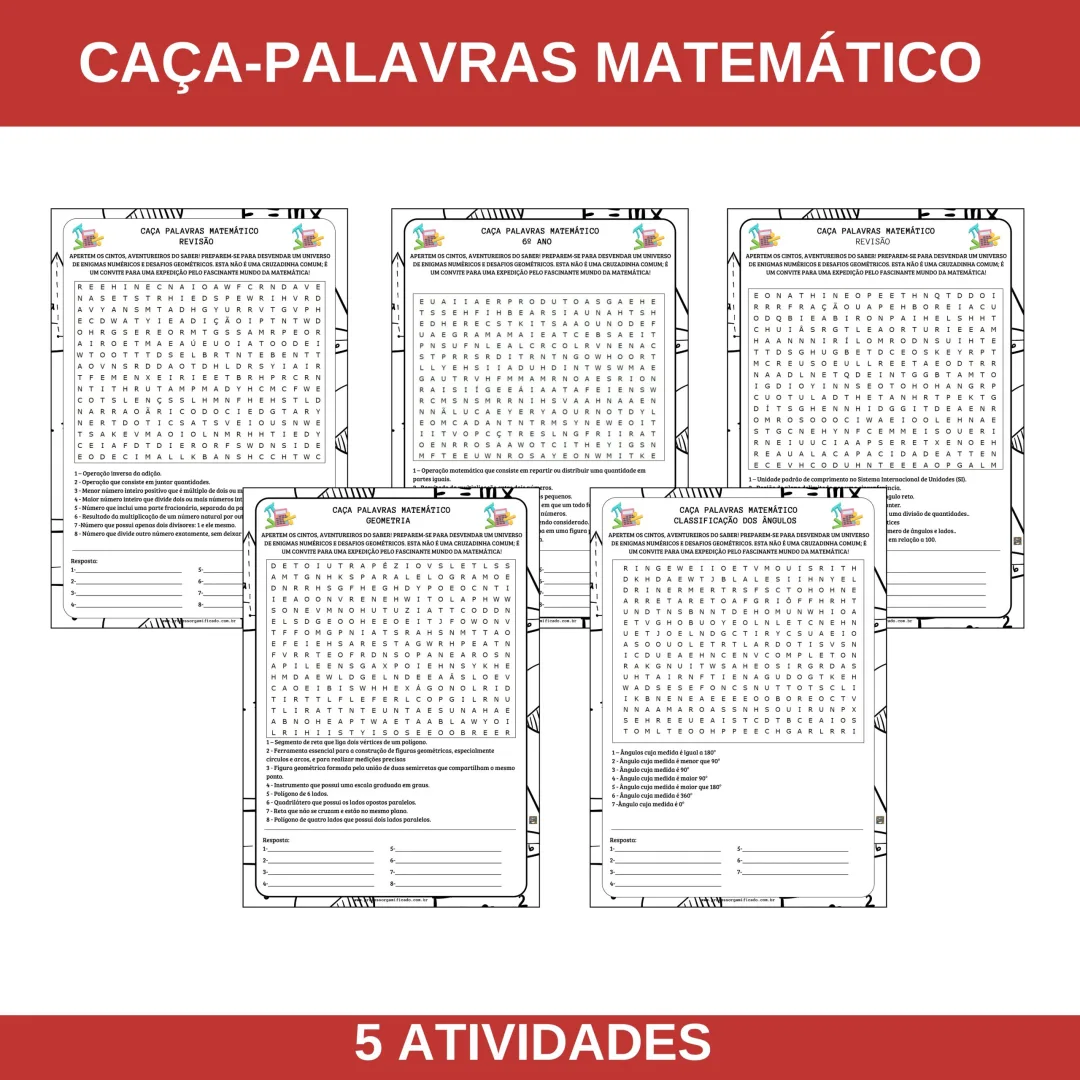 CAÇA-PALAVRAS MATEMÁTICO