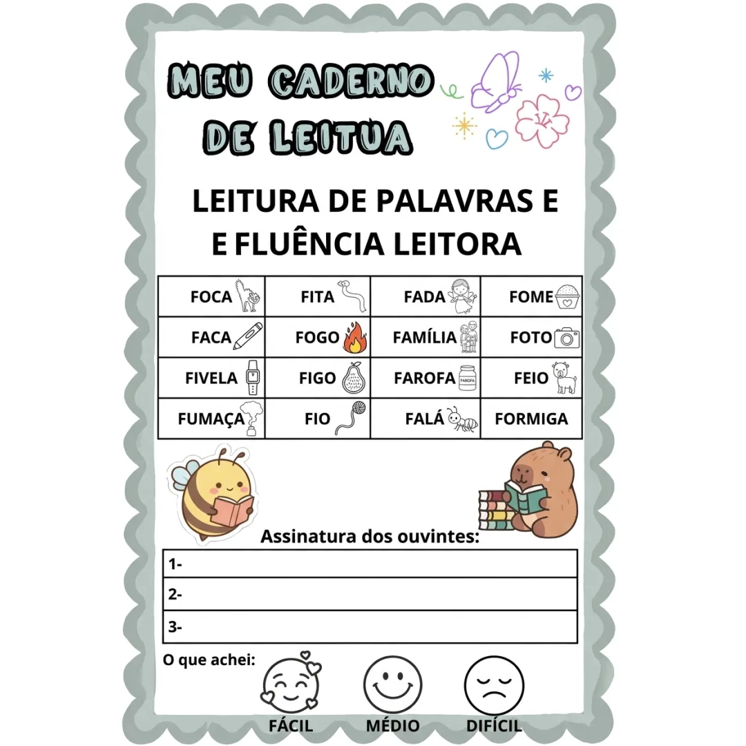 Caderno da Leitura - Trabalhando a fluência leitora
