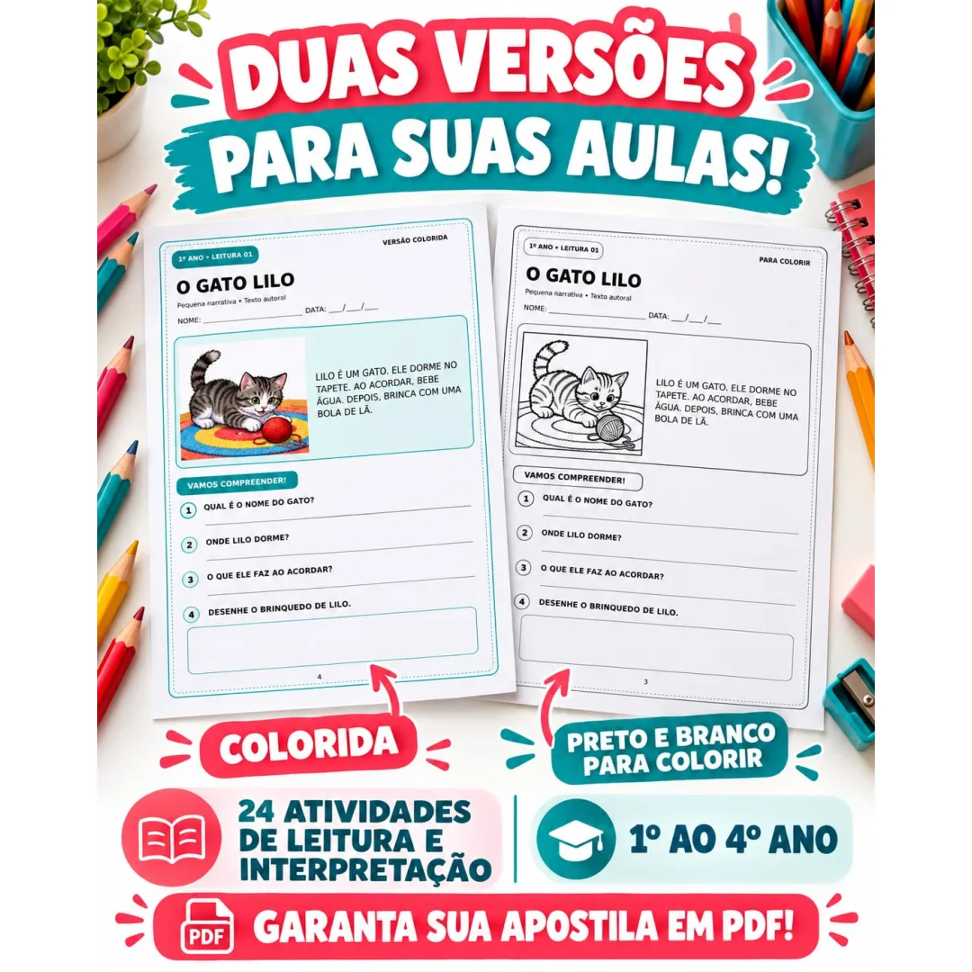 Caderno de Interpretação de Texto e Gabarito - 1º ao 4º Ano PDF 