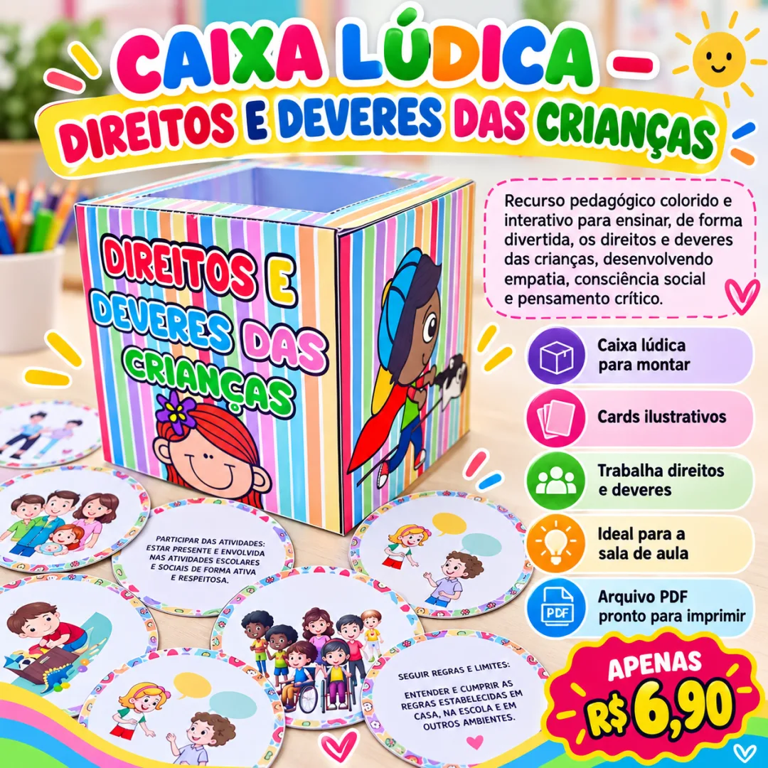 Caixa Lúdica Direitos e Deveres das Crianças – Cards Ilustrados em PDF
