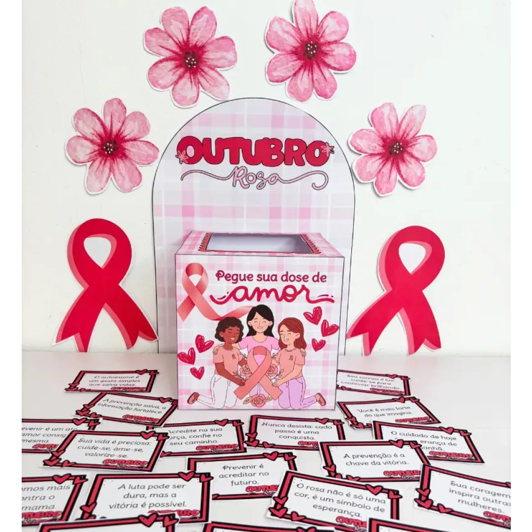Caixa Motivacional Outubro Rosa em PDF Conscientização