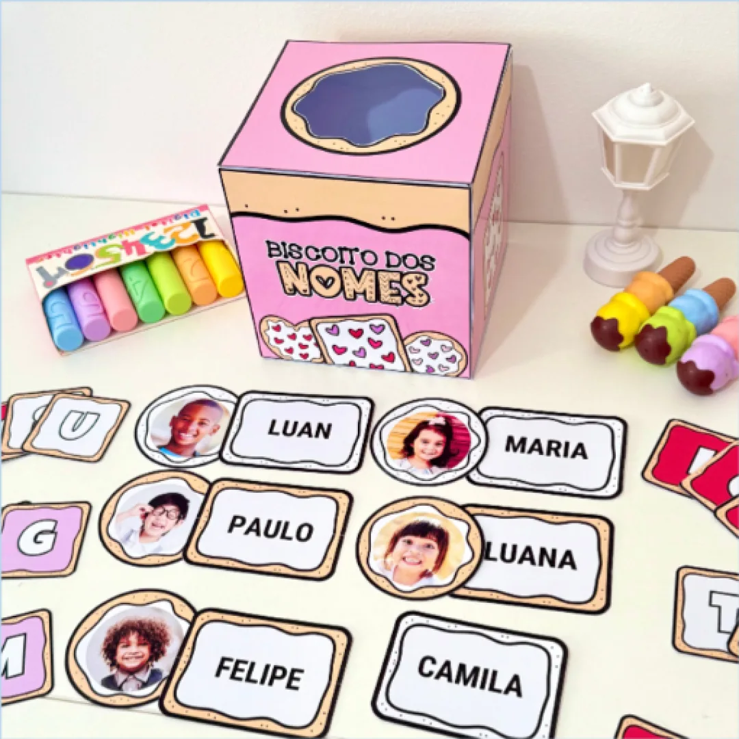 CAIXA PEDAGÓGICA: BISCOITO DOS NOMES - ATIVIDADE PARA TRABALHAR O NOME PRÓPRIO