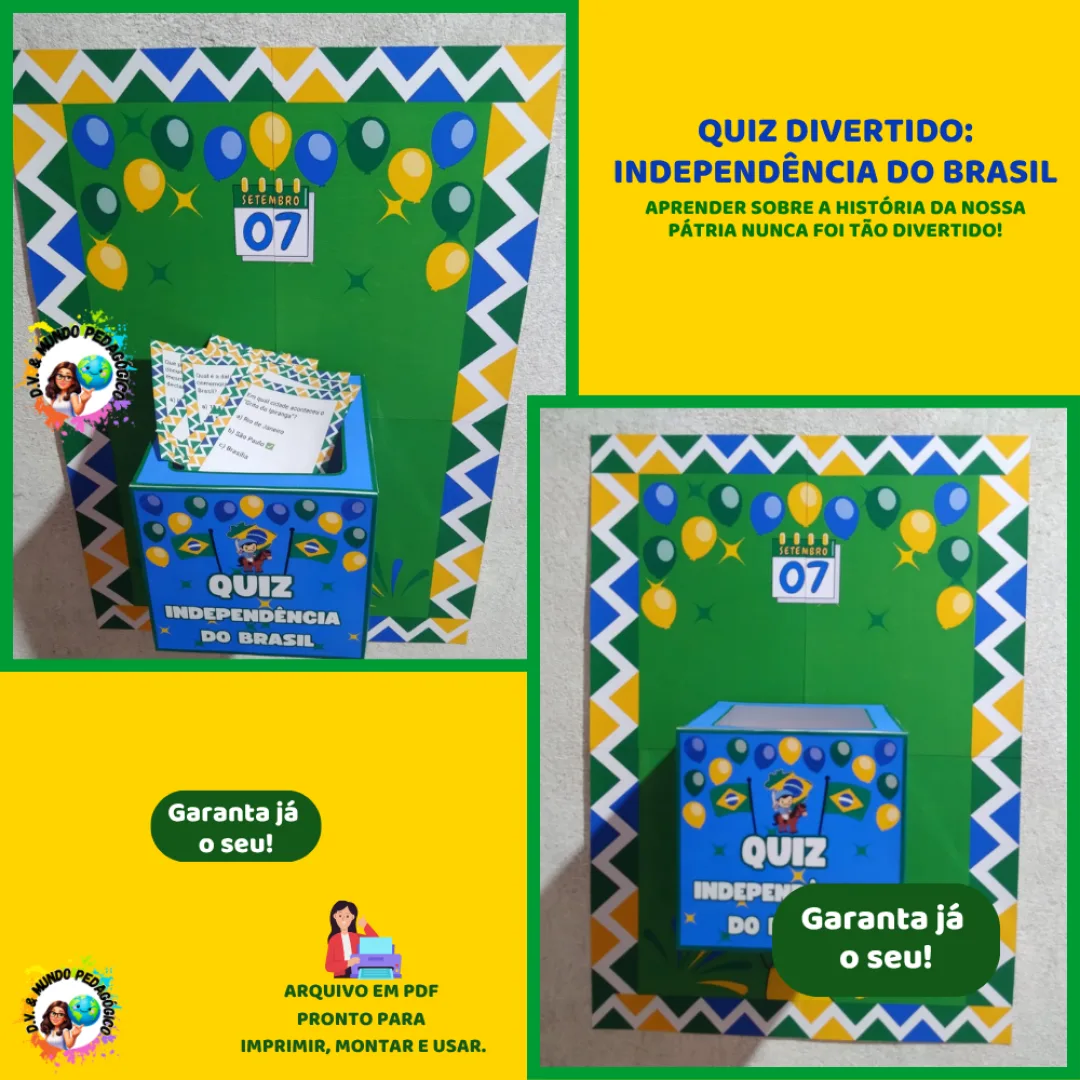 CAIXA QUIZ INTERATIVO INDEPENDÊNCIA DO BRASIL + PAINEL PEQUENO