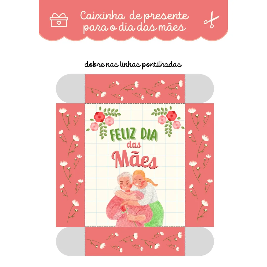 Caixinha de Presente para o Dia das Mães — Pronto para Imprimir