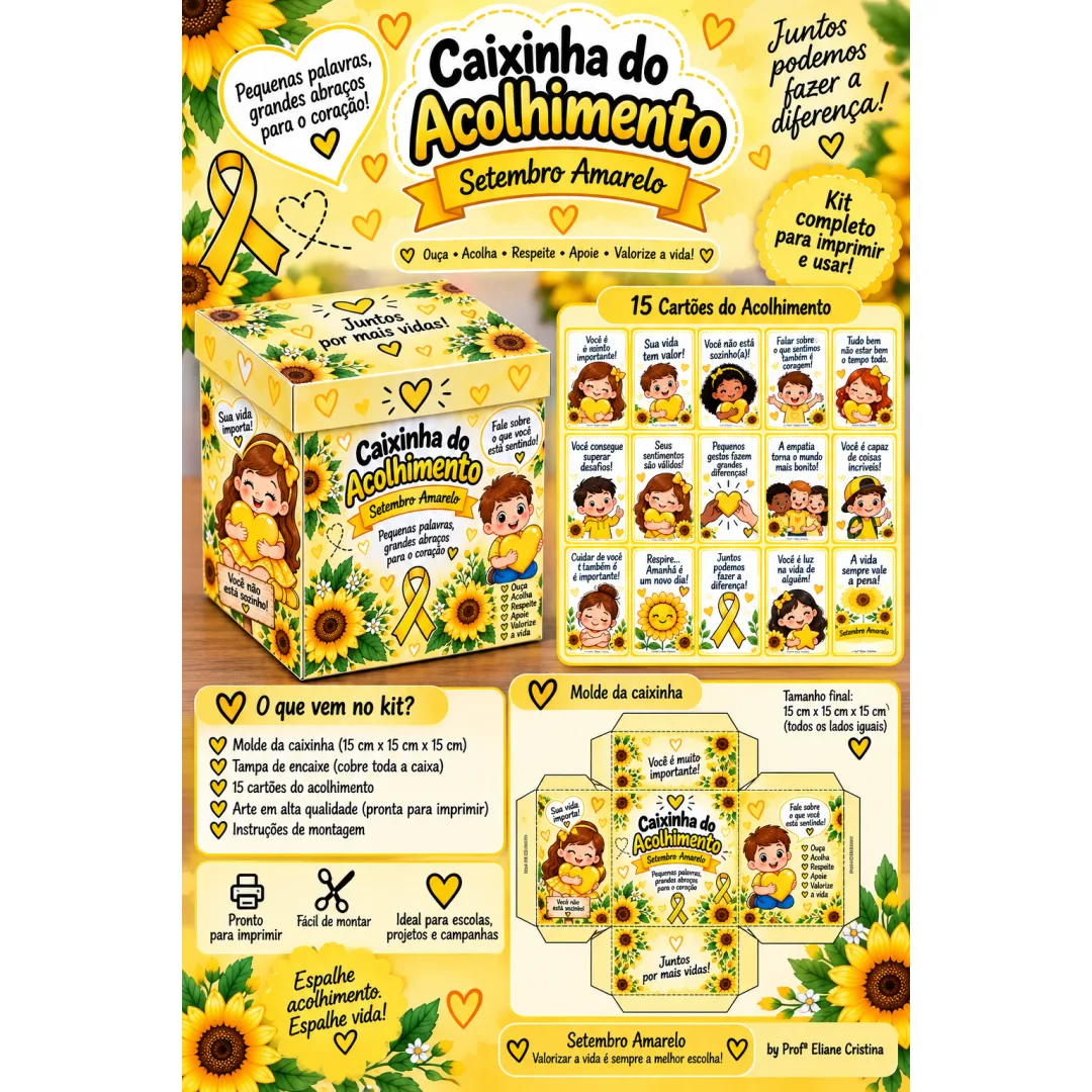 Setembro Amarelo Caixinha do Acolhimento - Educação Infantil - PDF