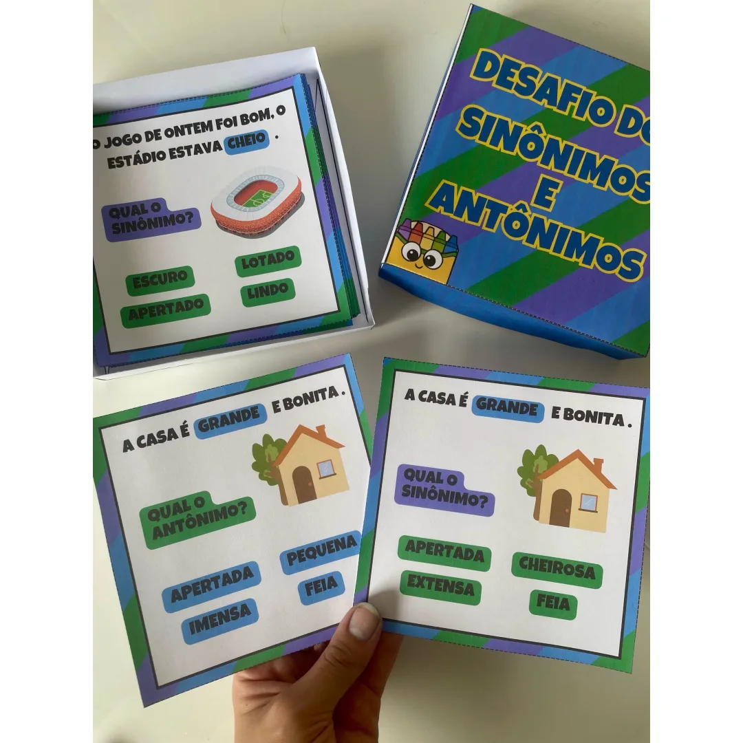 Caixinha dos Sinônimos e Antônimos — Jogo de Vocabulário e Leitura