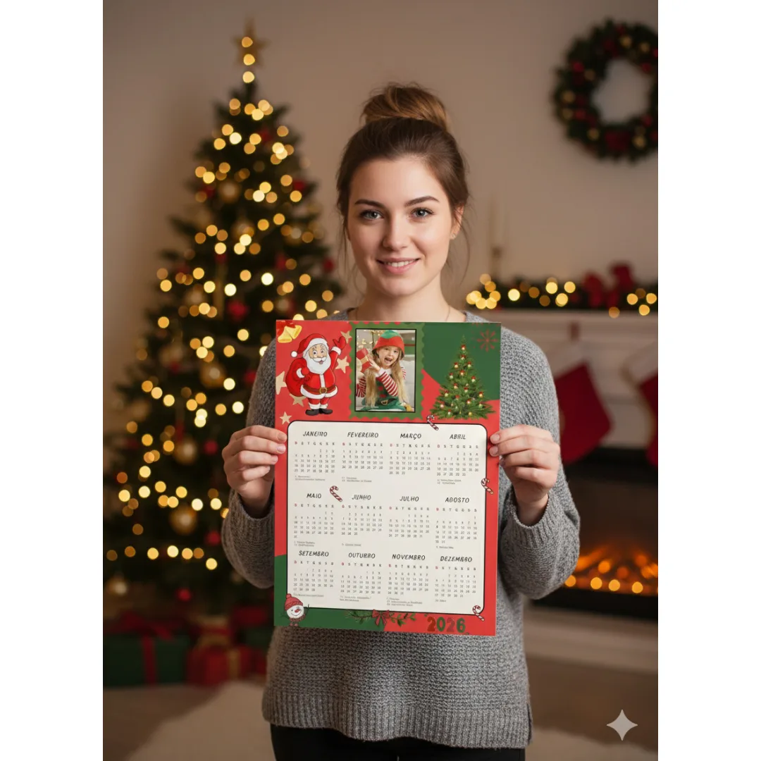 CALENDÁRIO 2026 PERSONALIZÁVEL: NATAL