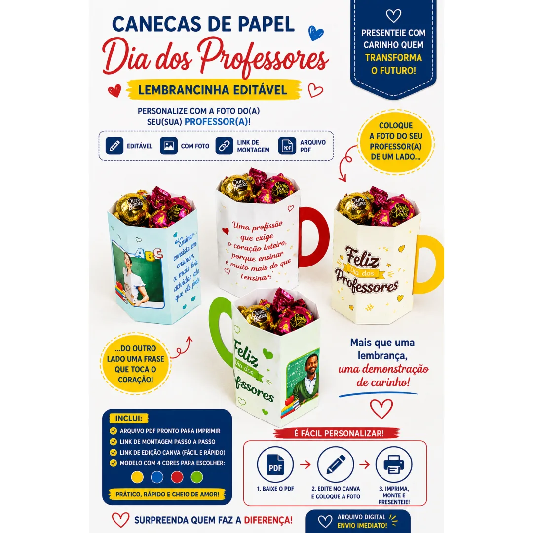 Caneca de Papel – Lembrancinha Dia dos Professores