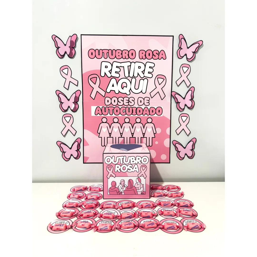 Cantinho Motivacional Outubro Rosa – Fichas e Decoração