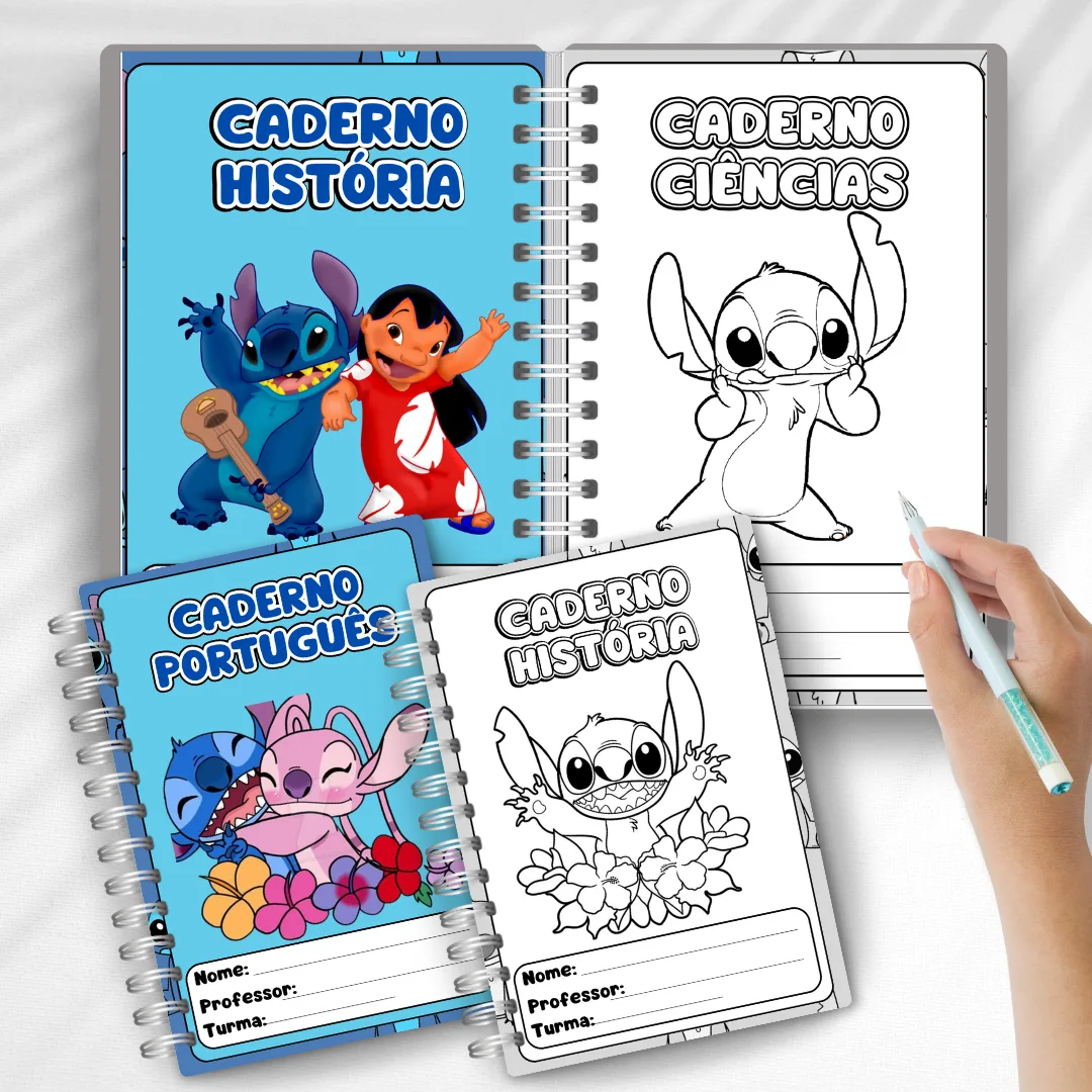 CAPA PARA CADERNO: LILO & STITCH