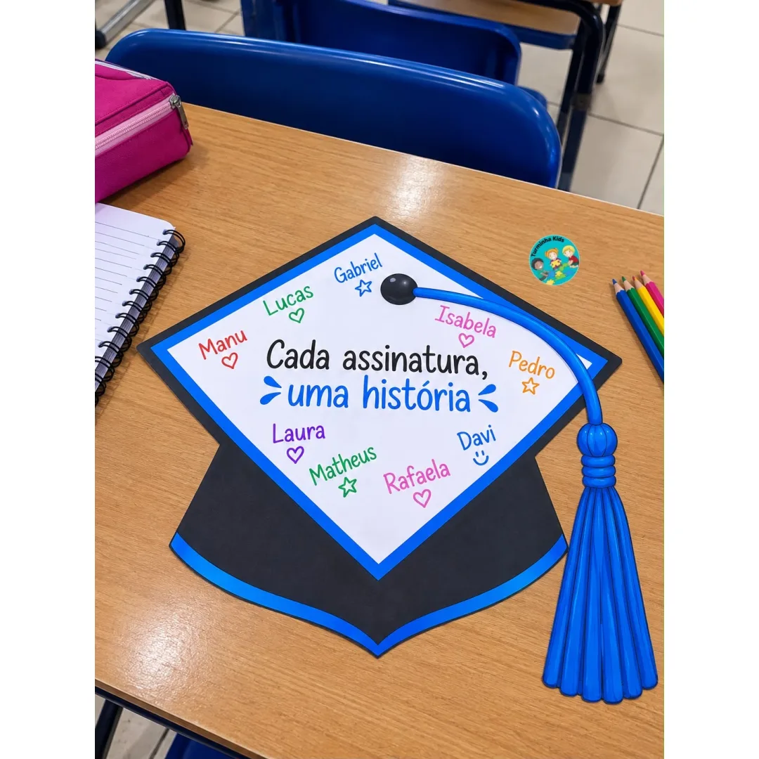 CAPELO DE FORMATURA COM ASSINATURAS DOS ALUNOS! ✨ 💰6,00 Uma lembrança linda e especial para eternizar esse momento tão 