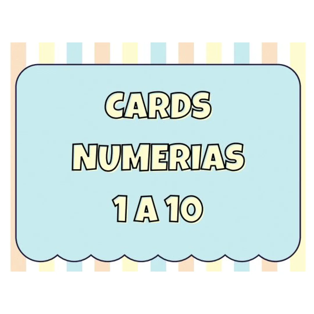 Cards numerais 1 a 10