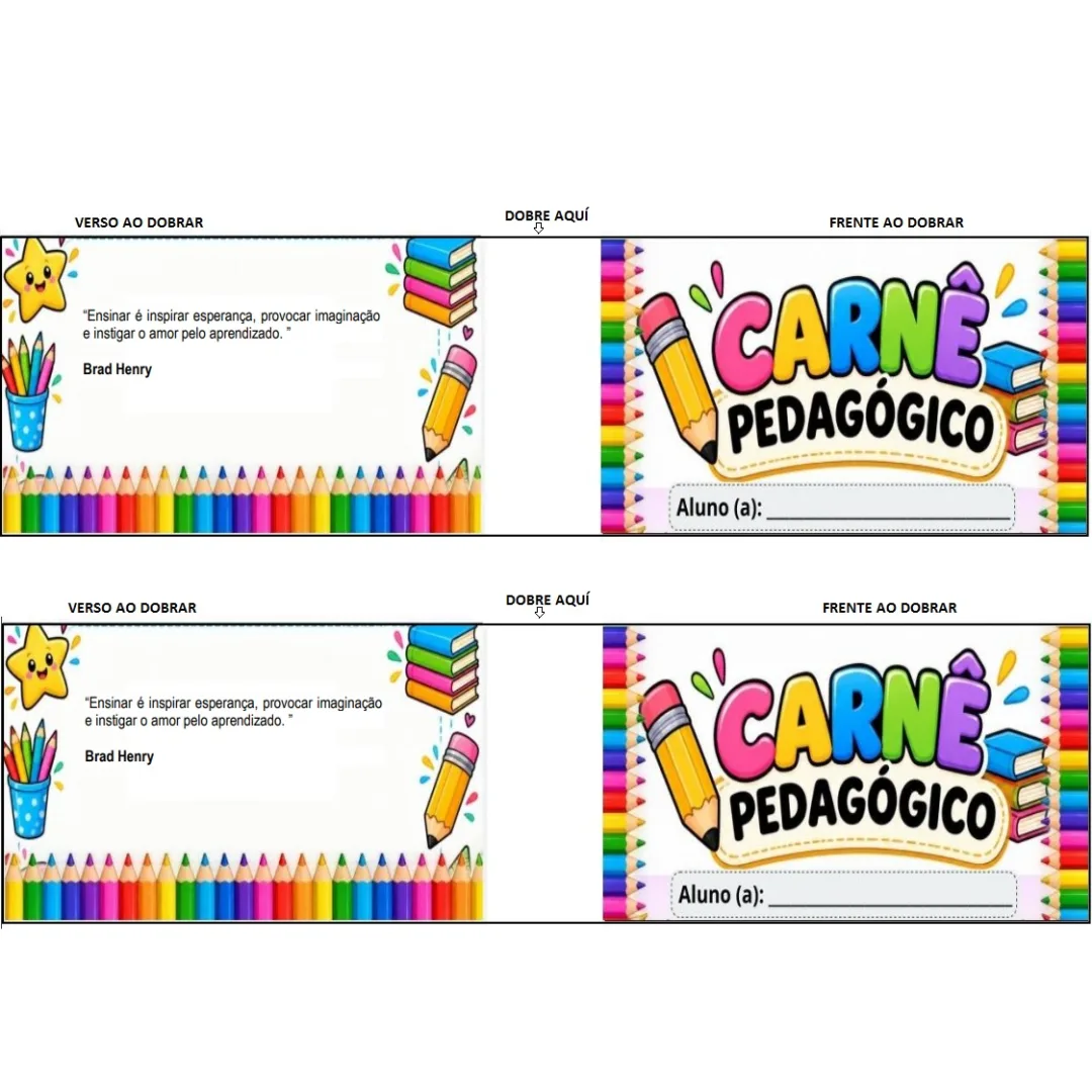 CARNÊ PEDAGÓGICO, Controle de Aulas Ministradas e Ficha de Horários — Matutino e Vespertino PDF