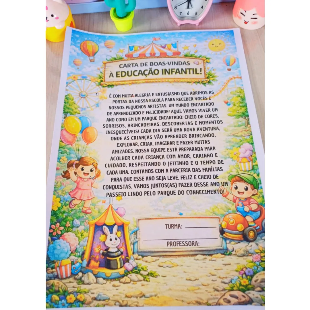 CARTA DE BOAS-VINDAS ÀS FAMÍLIAS PARA EDUCAÇÃO INFANTIL
