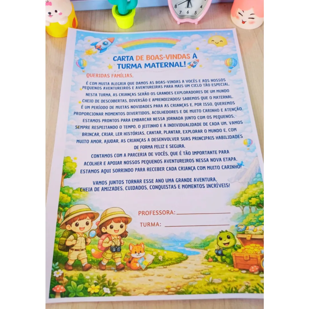 CARTA DE BOAS-VINDAS ÀS FAMÍLIAS PARA MATERNAL
