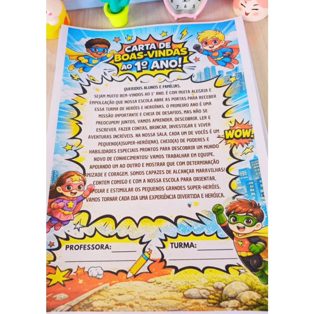 CARTA DE BOAS-VINDAS ÀS FAMÍLIAS PARA O 1º ANO