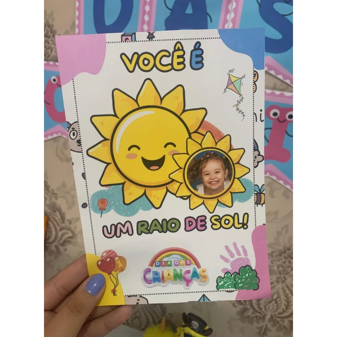 Cartão Foto Dia das Crianças — Pronto para Imprimir